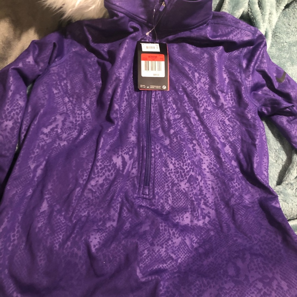 NEW WITH TAGS Nike Pro Dri-Fit Purple Snake Half Zip Long-Sleeve Shirt